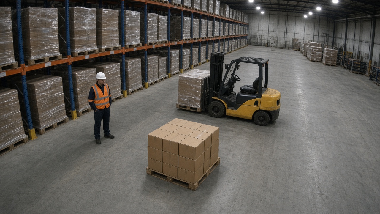 Sample warehouse frame with boxes